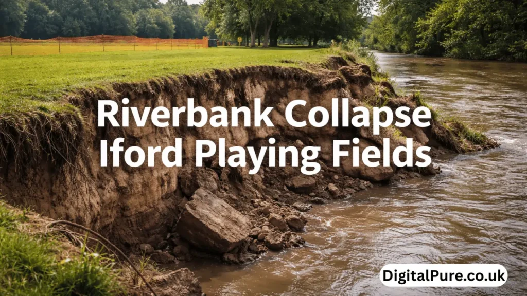riverbank collapse iford playing fields