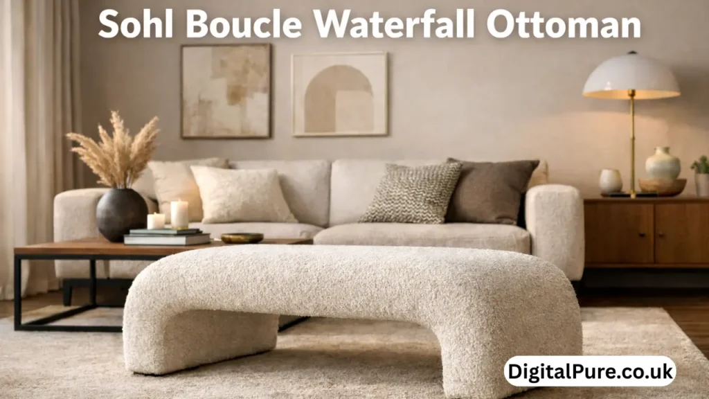sohl boucle waterfall ottoman