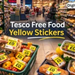 tesco free food yellow stickers