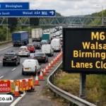 m6 walsall birmingham lanes closure