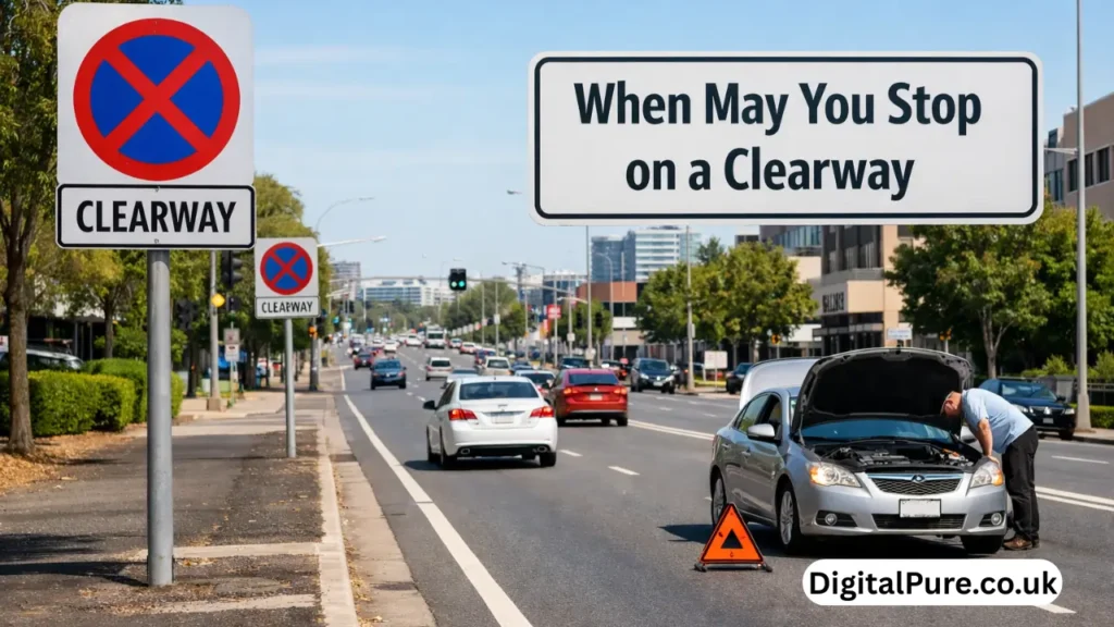 when may you stop on a clearway